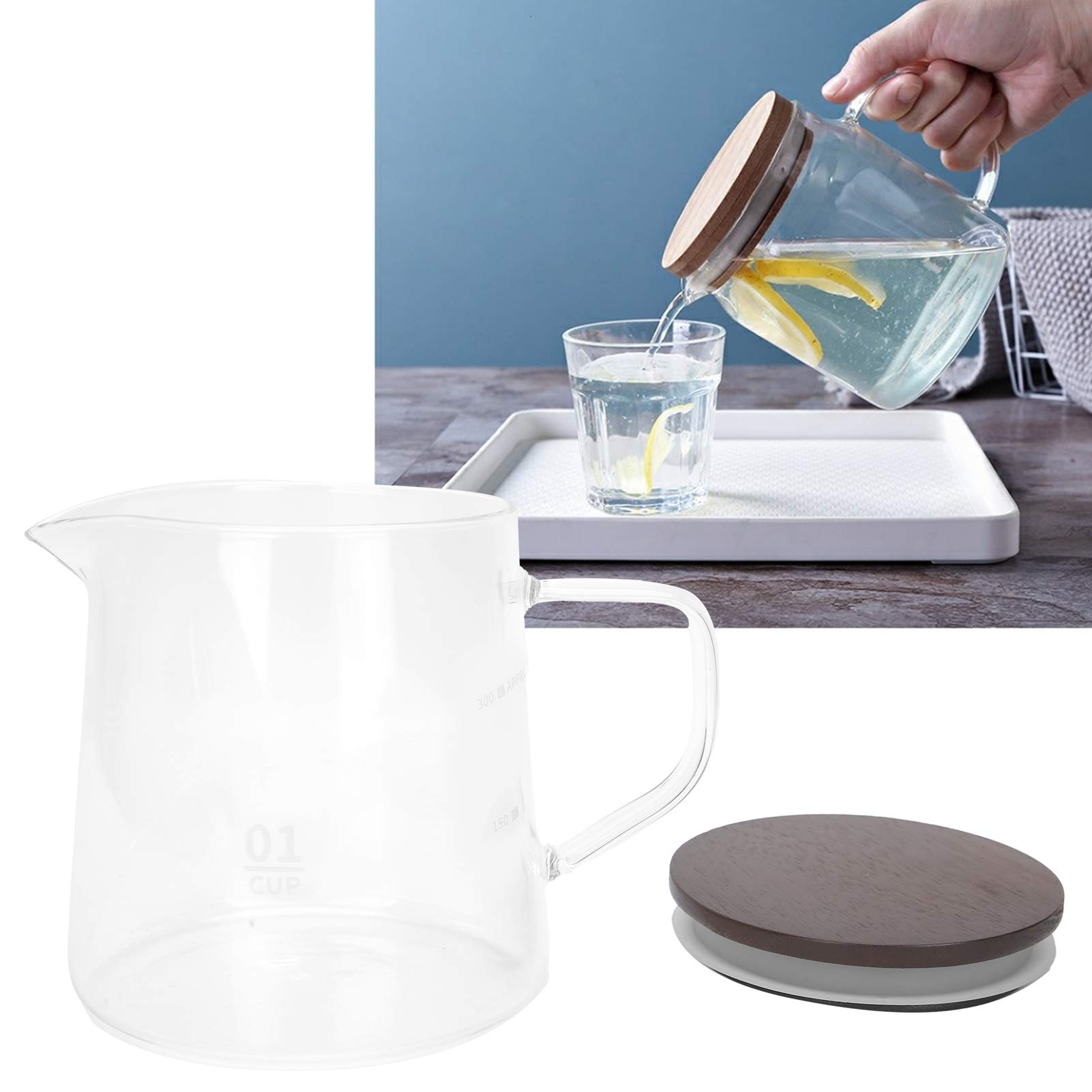 Heat-Resistant Glass Coffee Maker & Tea Kettle with Insulated Handle - 34oz Coffee Pot with Lid for Home, Office, Camping - Perfect for Brewing Coffee, Tea, Hot Chocolate & Herbal Drinks