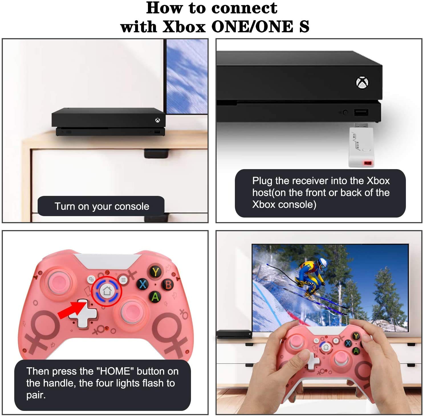 Xbox One Wireless Controller - Compatible with Xbox One, PC & PS3, Pink Gamepad Joystick for Gaming (No Headset Jack) | Perfect for Casual & Competitive Gaming, Home Entertainment & Multiplayer Sessions