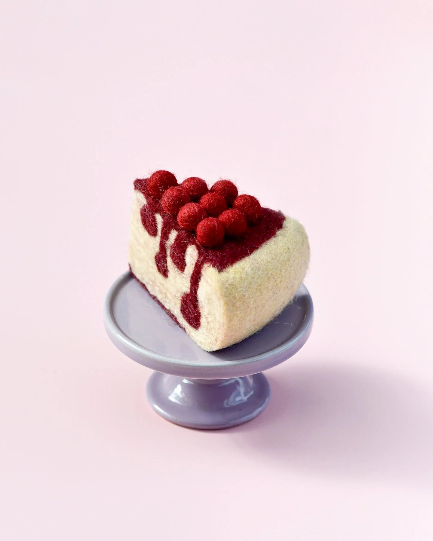 Delicious Boysenberry Cheesecake Slice Felt Play Food for Kids - Pretend Play Kitchen Accessories for Toddlers & Preschoolers
