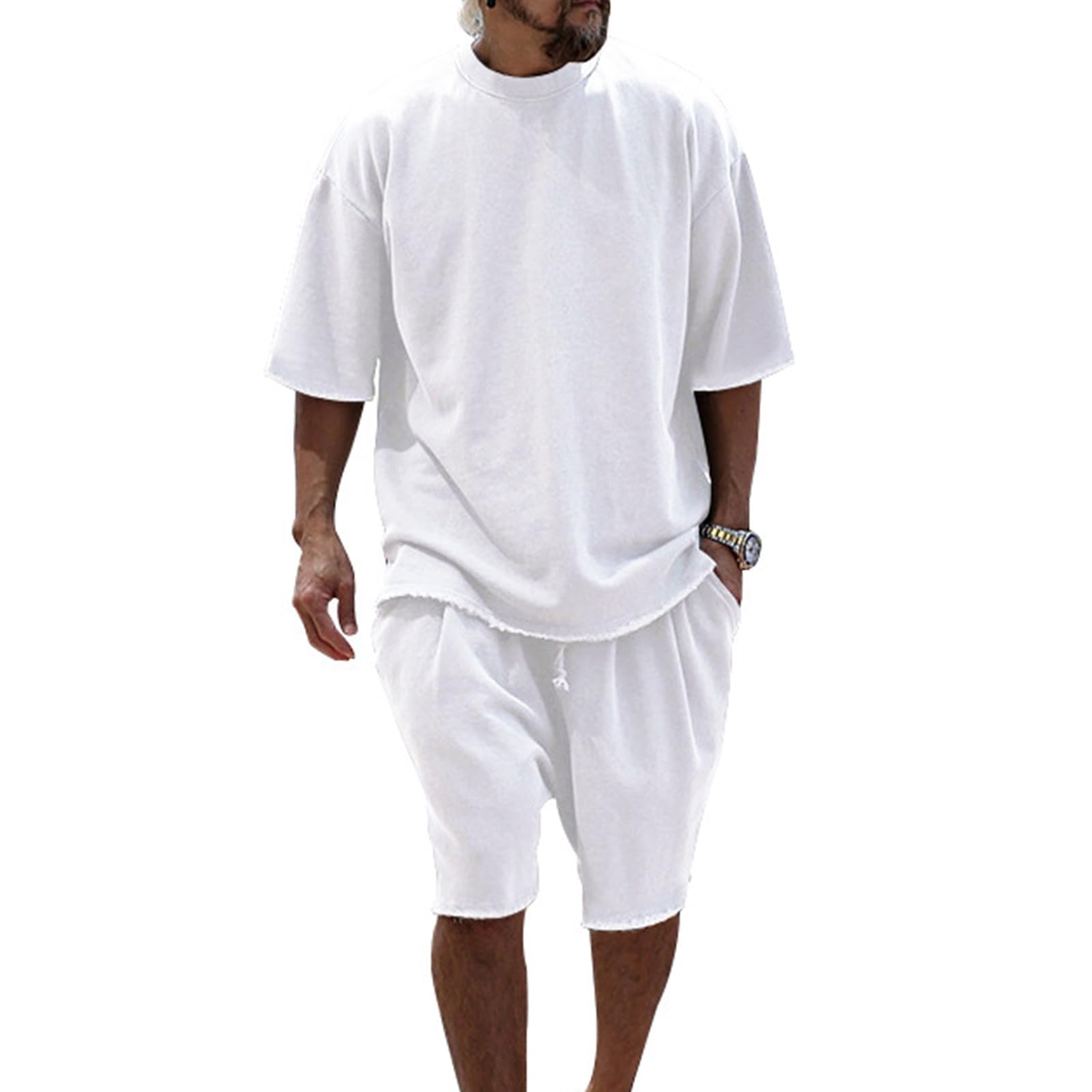 Men's Casual Tracksuit Set - Short Sleeve T-Shirt & Shorts 2-Piece Activewear for Gym, Running & Summer | Loose Fit Comfort for Workouts & Leisure
