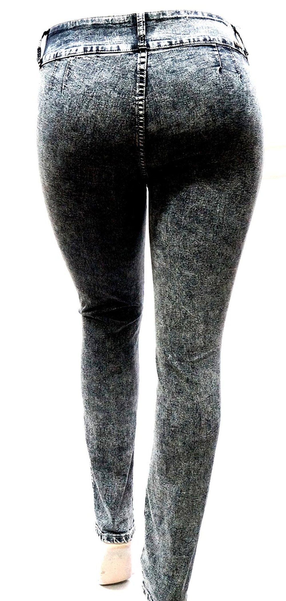 Jack David 1826 Women's Plus Size Stretchy Ripped Denim Jeans - Skinny Leg Pants for Casual Wear, Date Night & Everyday Comfort