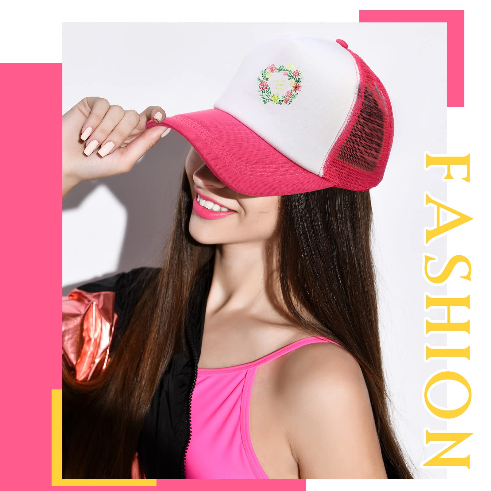 Hercicy 40 Pack Sublimation Blank Baseball Caps - Adjustable Mesh Trucker Hats for Men & Women - Polyester Golf Hats for Heat Transfer - Perfect for Sports, Outdoor Activities & Custom Printing