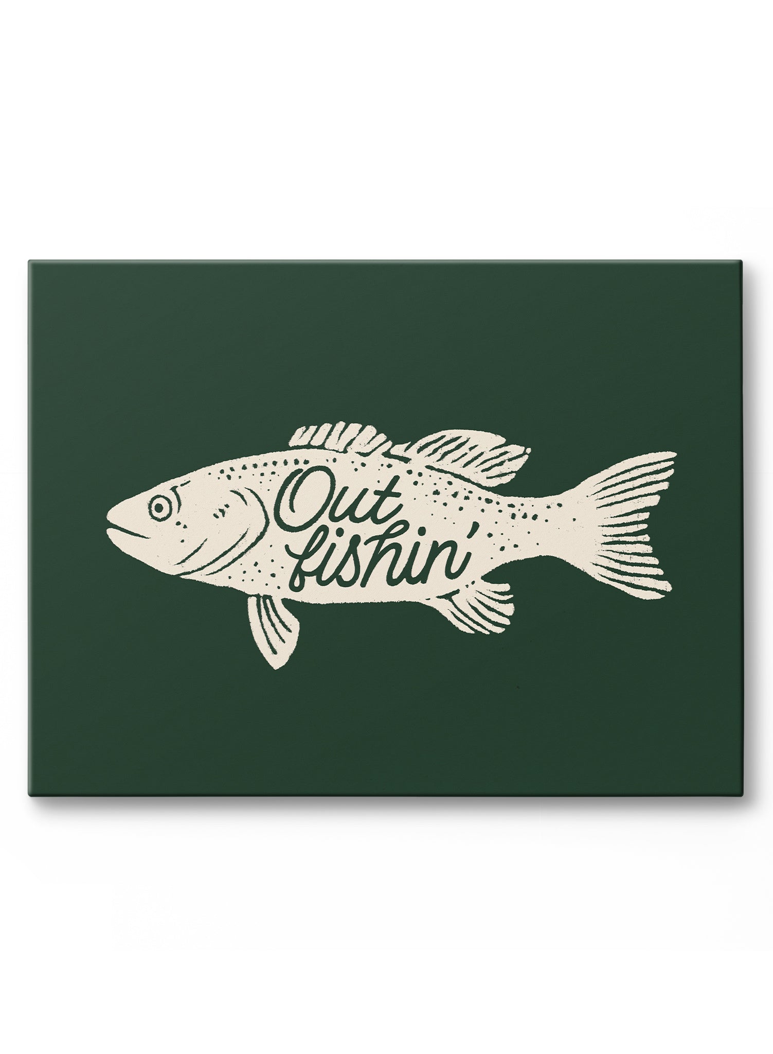 Out Fishin' Canvas Wall Art - Vintage Fishing Decor for Home, Office & Cabin - Perfect for Living Room, Bedroom & Man Cave Décor