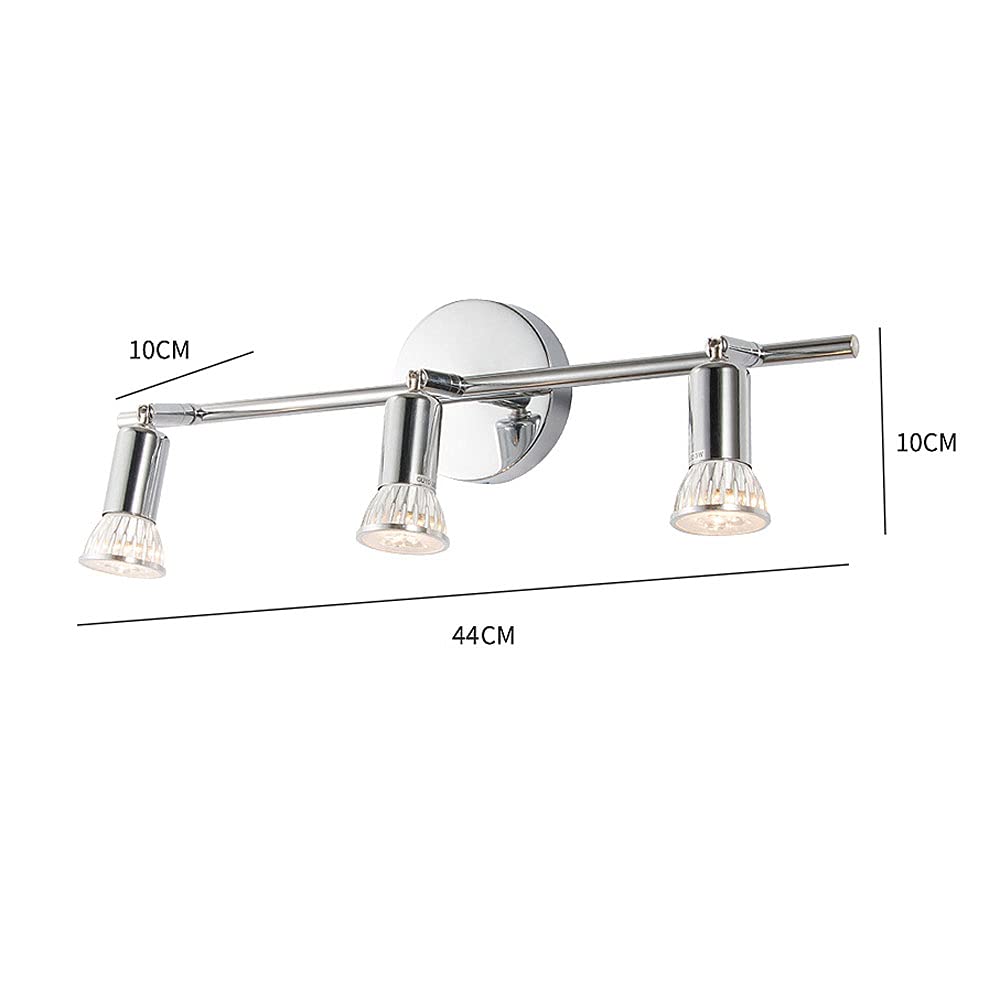 Adjustable 3-Way Track Spotlight Accent Lamp - Wall/Ceiling Mount Swivel Spot Light Fixture in Chrome Finish for Living Room, Bedroom & Vanity Mirror Lighting | Perfect for Home Decor, Reading Nook & Makeup Area