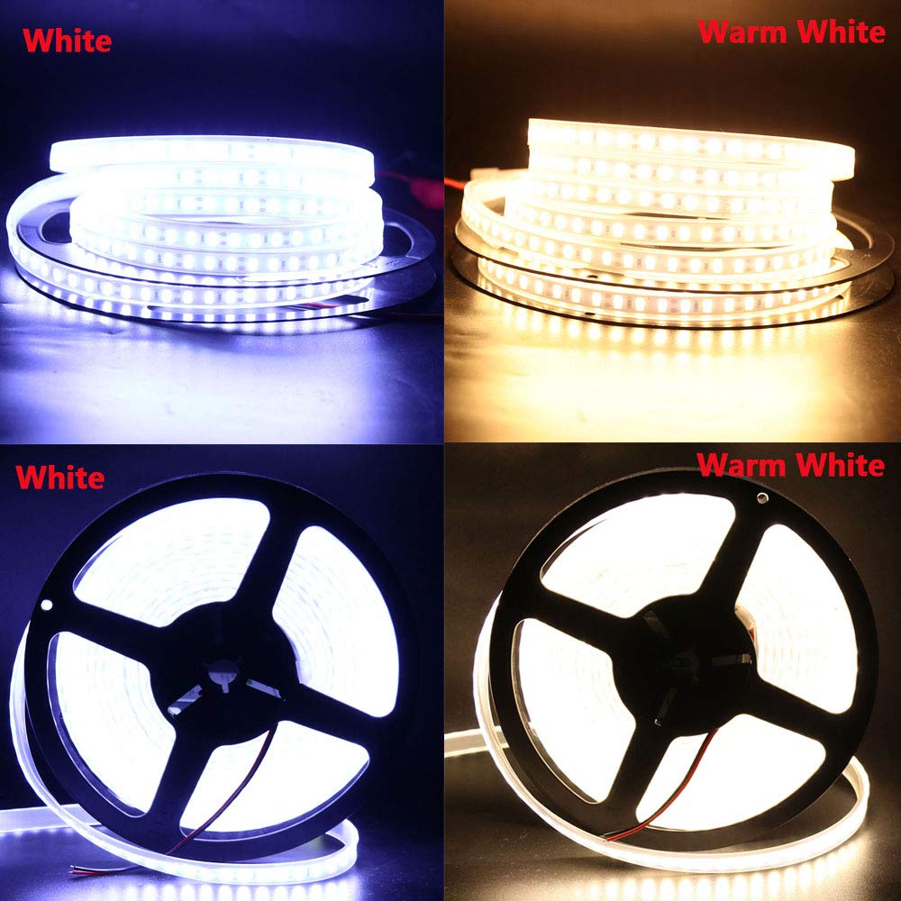 XUNATA 16.4FT LED Strip Lights Daylight White 6000K, 12V Non-Waterproof Flexible Light Strips with 600 SMD 5630 LEDs - 2X Brighter Than 5050 LED Tape - Perfect for Home Kitchen, Bedroom, and Office Lighting