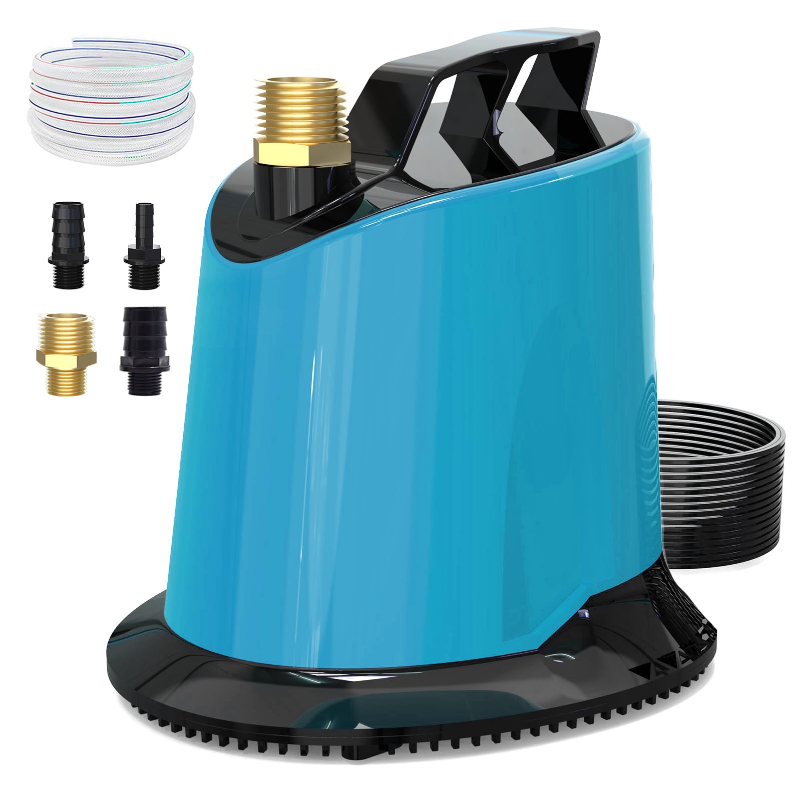 AgiiMan 125W 1100GPH Submersible Sump Pump with 16ft Hose & 25ft Power Cord - Heavy Duty Water Pump for Basement Flooding, Pool Fountain Circulation, Hot Tub Drainage, Garden Pond Maintenance (Blue) - Perfect for Emergency Water Removal and Outdoor Water Features