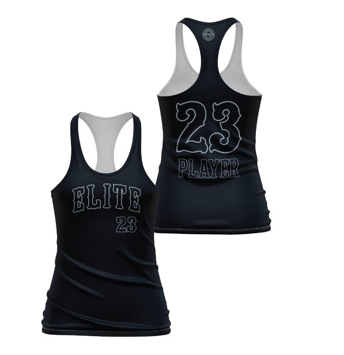 Diamond Elite Black Edition Women's Racerback Tank Top - Seamless Workout Shirt for Yoga, Running & Gym - Moisture Wicking Activewear