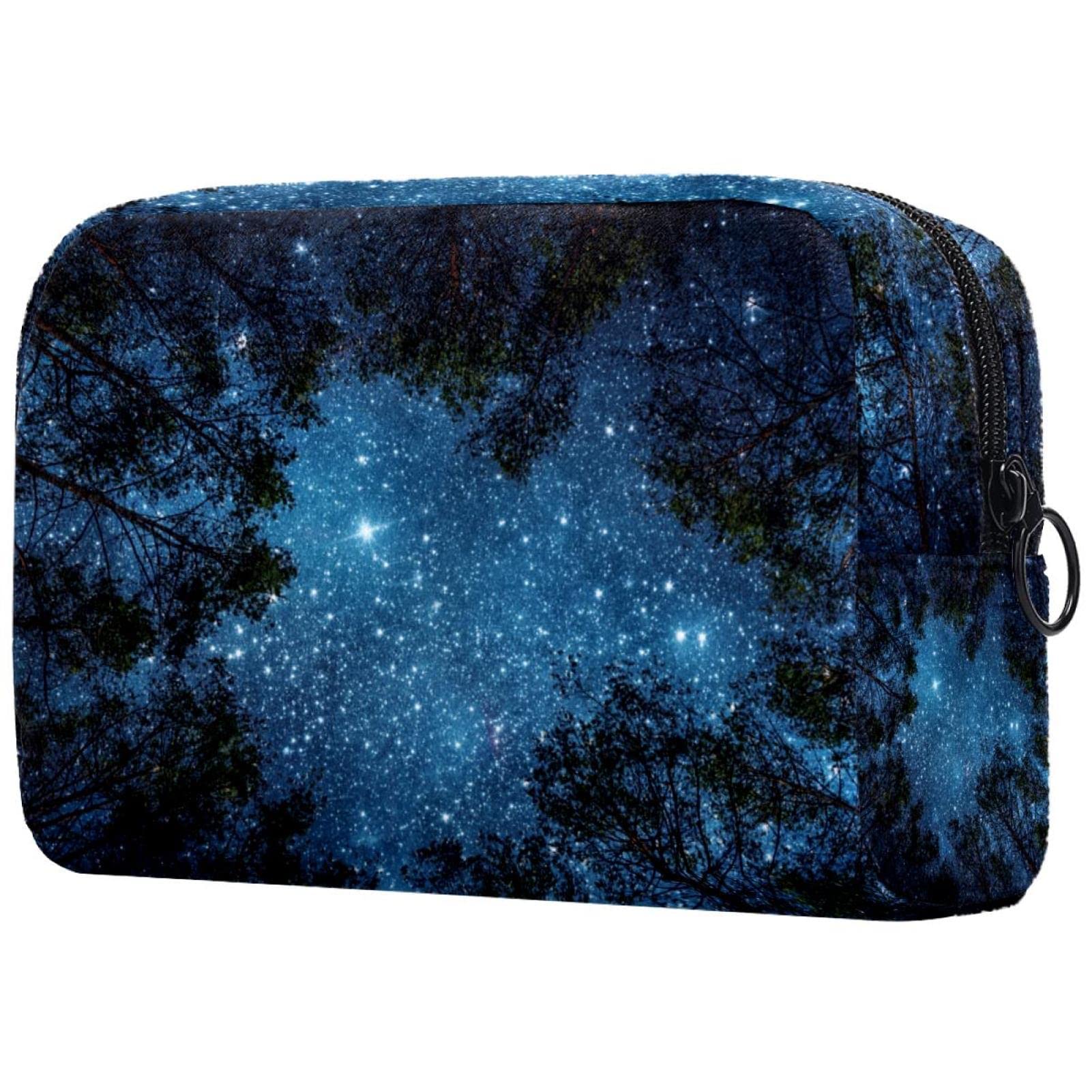 Milky Way Forest Cosmetic Travel Bag - Small Makeup Pouch with Zipper, Portable Toiletry Organizer for Women | Perfect for Travel, Gym & Daily Essentials Storage