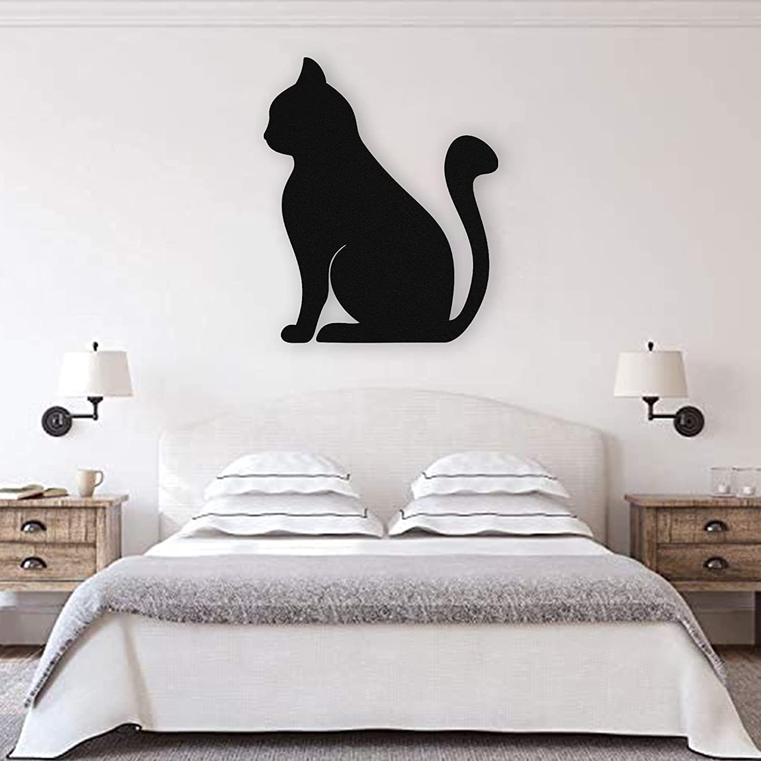 Premium Metal Outdoor Cat Silhouette Garden Stake - Black Decorative Yard Art for Halloween & Home Decor (47x24 Inch) - Perfect for Lawns, Patios & Seasonal Displays