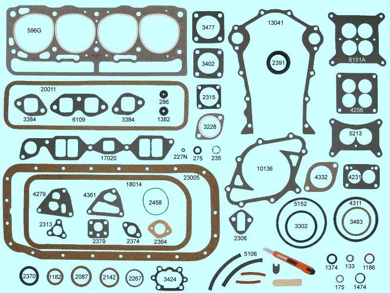 Lincoln 341 Y Block V8 Complete Engine Gasket Set - Best Head, Intake & Exhaust Gaskets for 1955 Models - Perfect for Classic Car Restoration & Engine Rebuild Projects