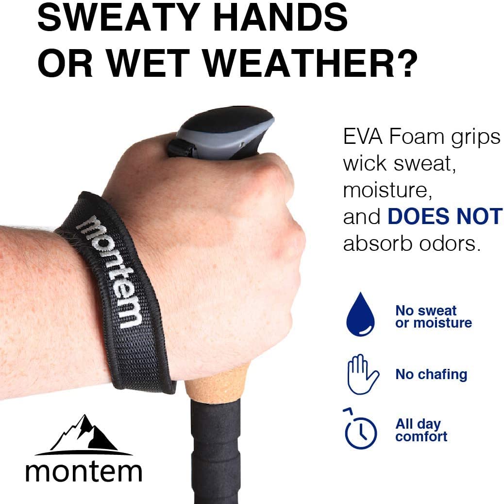 Montem Ultra Light 100% Carbon Fiber Trekking Poles - Pair of 2 (Quick Lock, Foldable, Weatherproof) for Hiking, Walking & Backpacking - Perfect for Mountain Trails, Camping & Outdoor Adventures