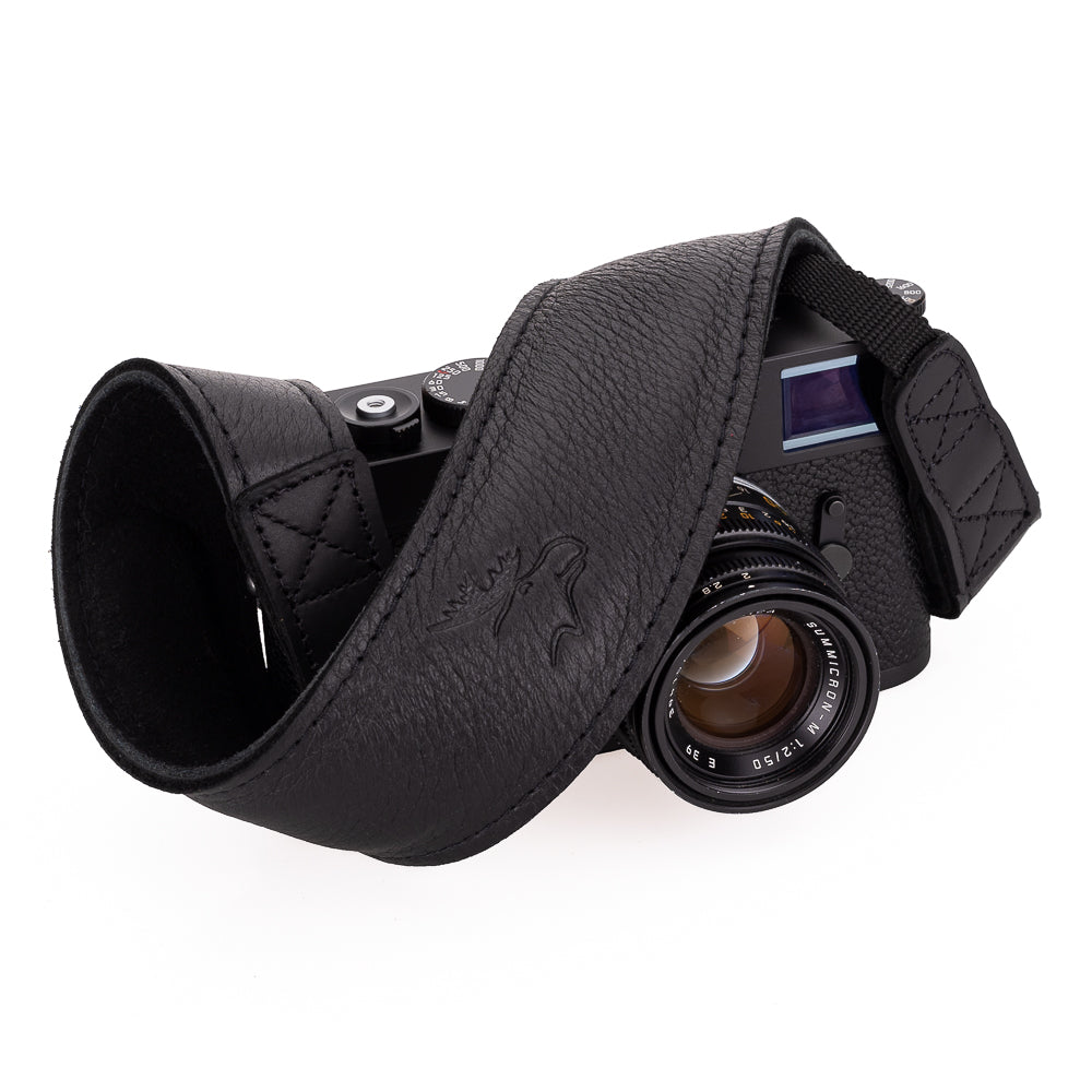 EDDYCAM 50mm Wide Elk Leather Neck Strap with Black Stitching - Premium Mongolian Yak Leather Camera Strap for DSLR, Mirrorless & Film Cameras - Comfortable & Durable Photography Accessory for Travel, Wedding & Outdoor Shooting
