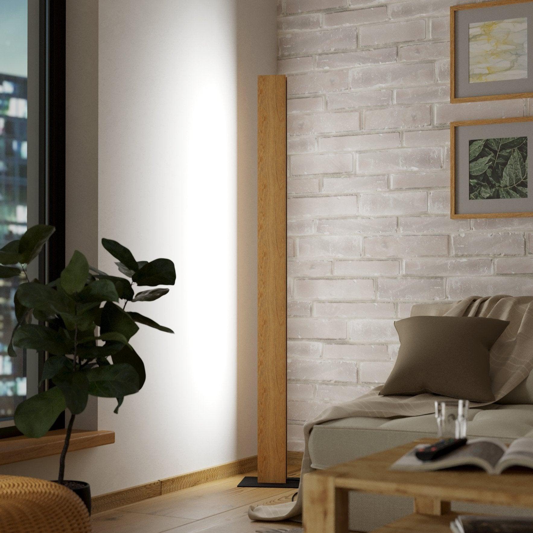 Eglo Connect Anchorena Z Smart LED Wooden Modern Floor Lamp - WiFi & App Controlled Dimmable Lighting for Living Room, Bedroom & Office Decor