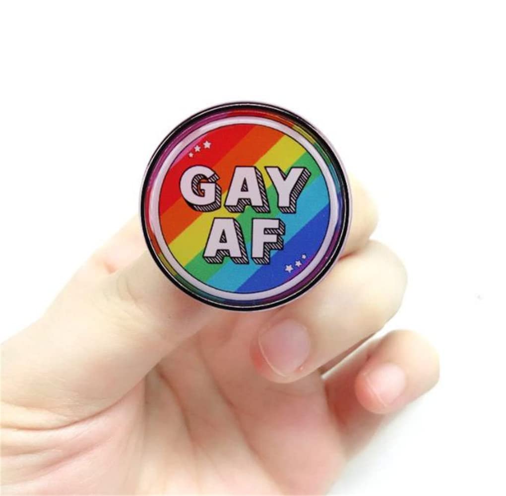 GAY AF Rainbow Enamel Lapel Pin - LGBTQ Pride Brooch Badge - Fashion Jewelry Gift for Men & Women - Perfect for Pride Parades, LGBTQ Events & Everyday Wear