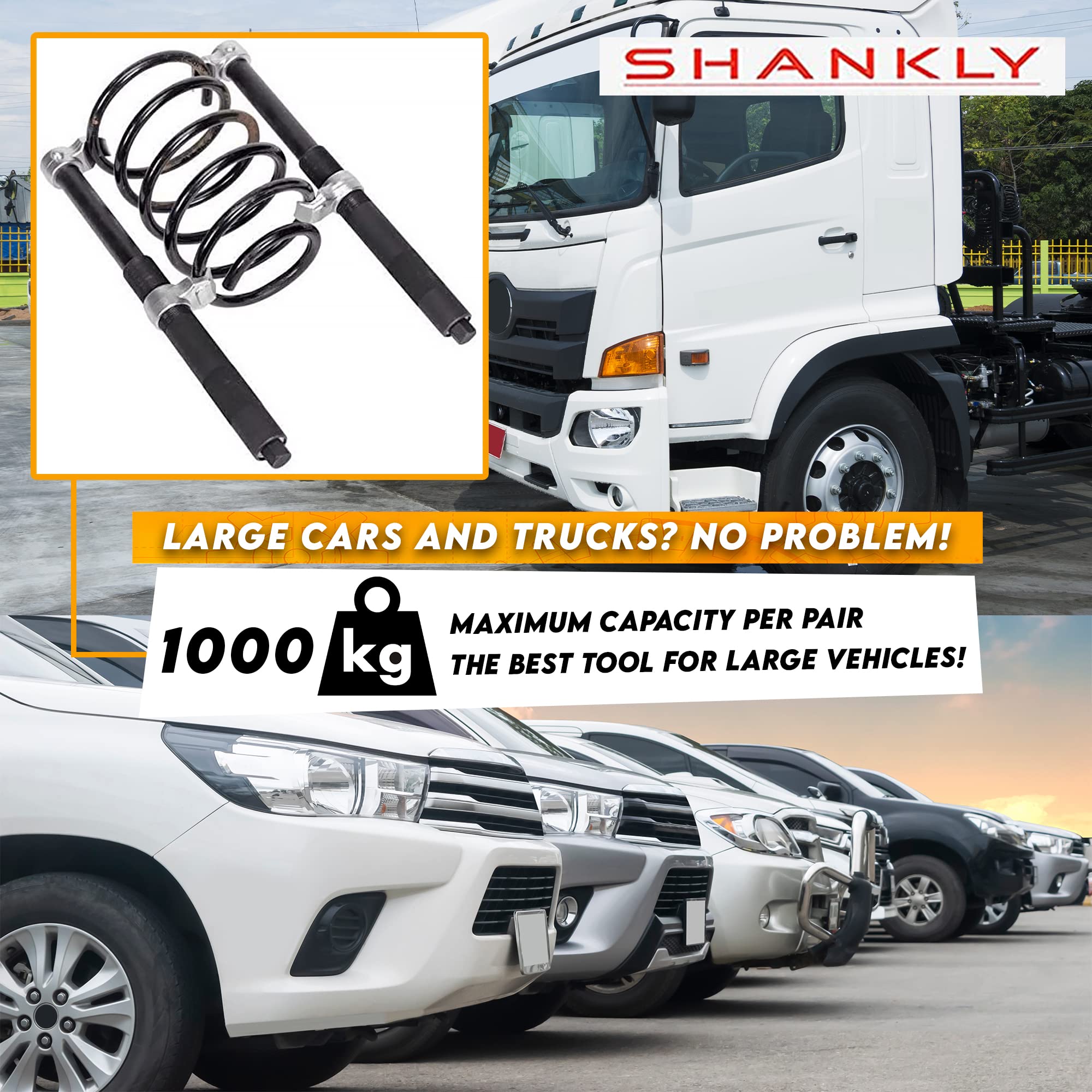 Heavy Duty Spring Compressor Tool - Ultra-Rugged Coil & Strut Spring Compressor for ATV, Automotive & Truck Repair | Durable Construction for Professional Mechanics & DIY Enthusiasts | Perfect for Suspension Maintenance, Shock Replacement & Off-Road Vehicle Upgrades