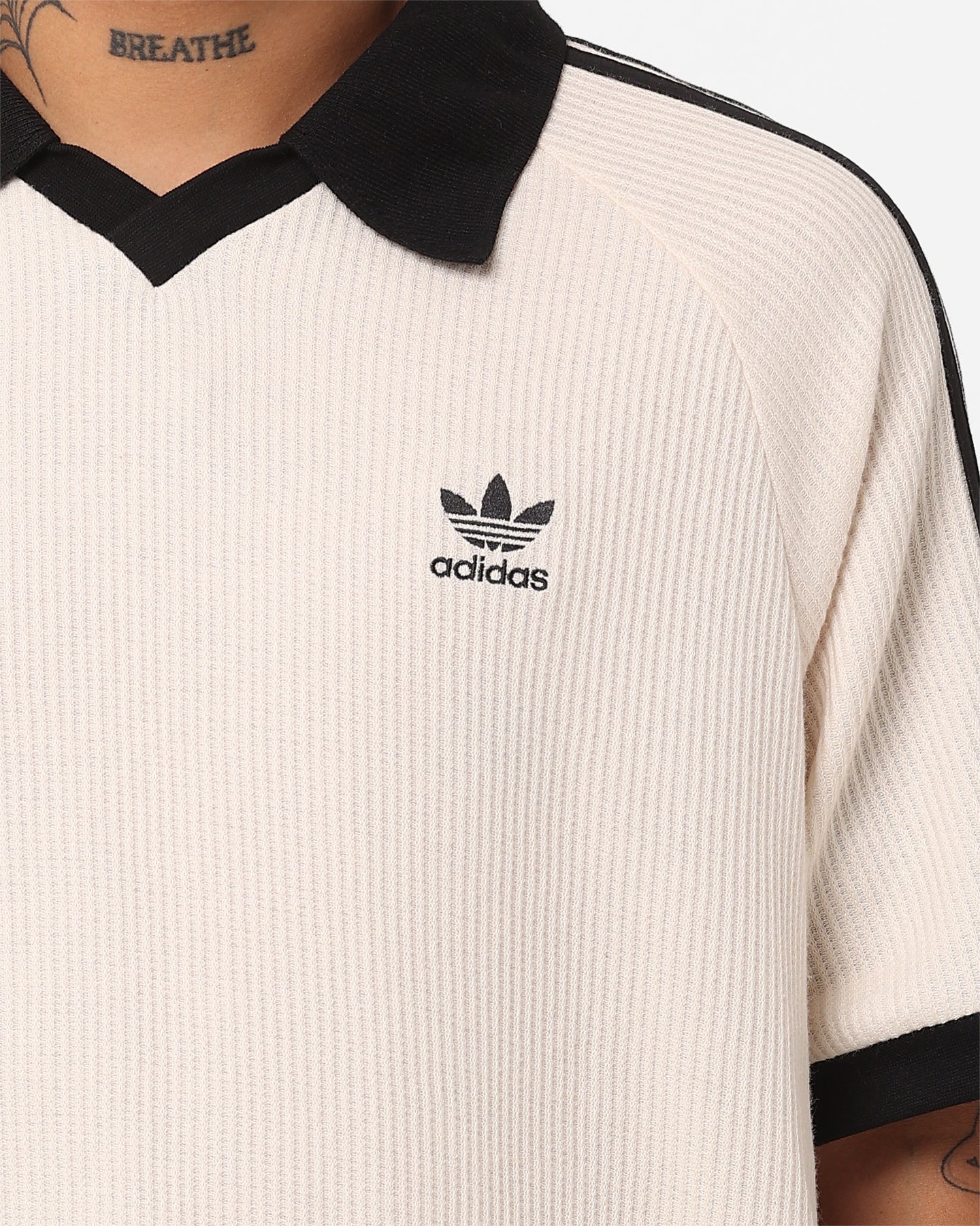 Adidas Adicolor Classics Waffle Q2 Polo T-Shirt for Men - Wonder White | Casual Sportswear & Streetwear Fashion