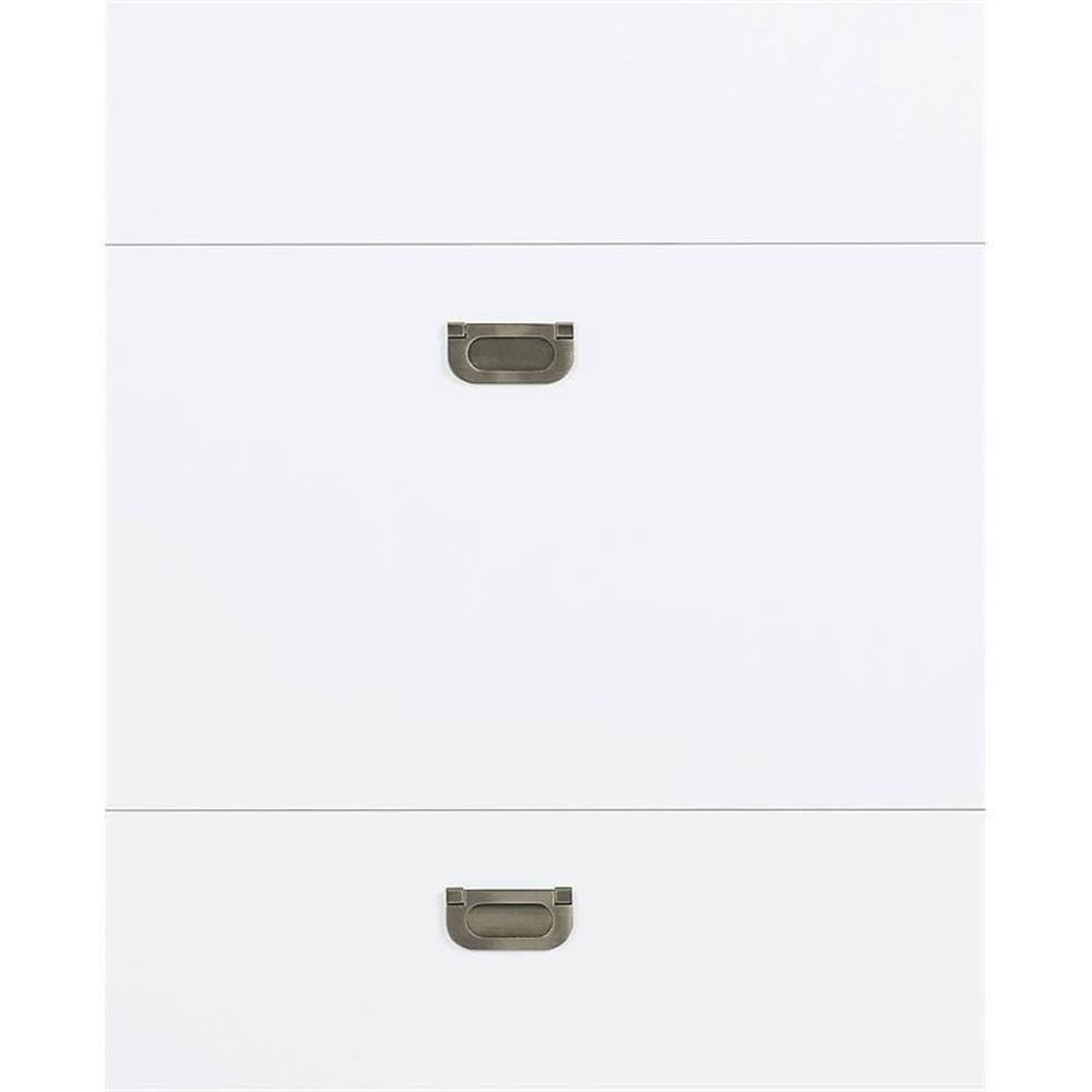 BOWERY HILL Modern White High Gloss Shoe Cabinet - Stylish Entryway Storage for Small Spaces | Perfect for Apartments, Hallways & Closets