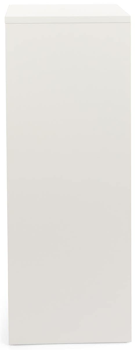 Displays2go White Rectangular Retail Store Pedestal Display Stand - Durable Laminated Particle Board & Melamine Construction (WDCUBEWHT3) - Perfect for Showcasing Products in Boutiques, Malls, and Trade Shows