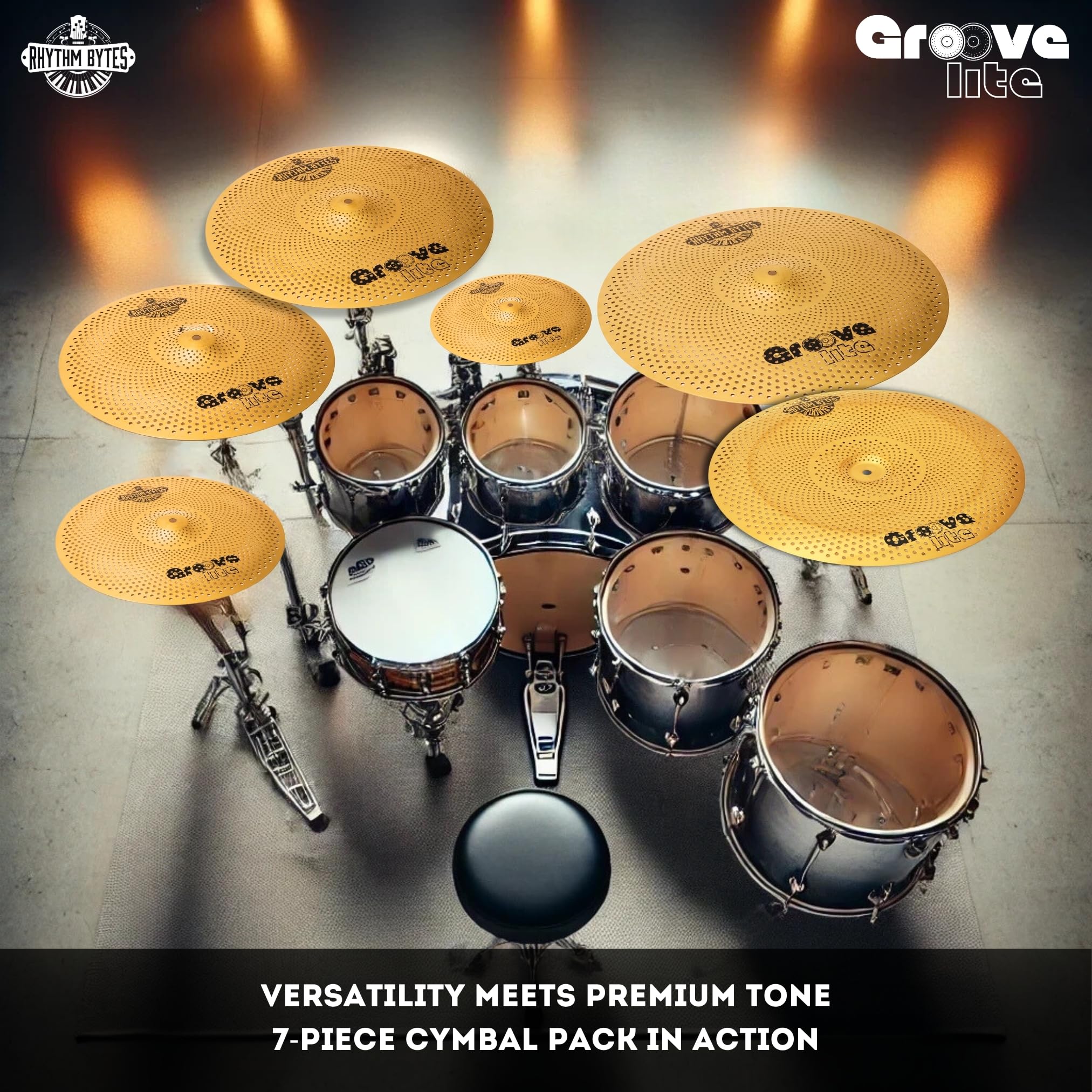 Groove Lite 7-Piece Drum Cymbal Set - 14