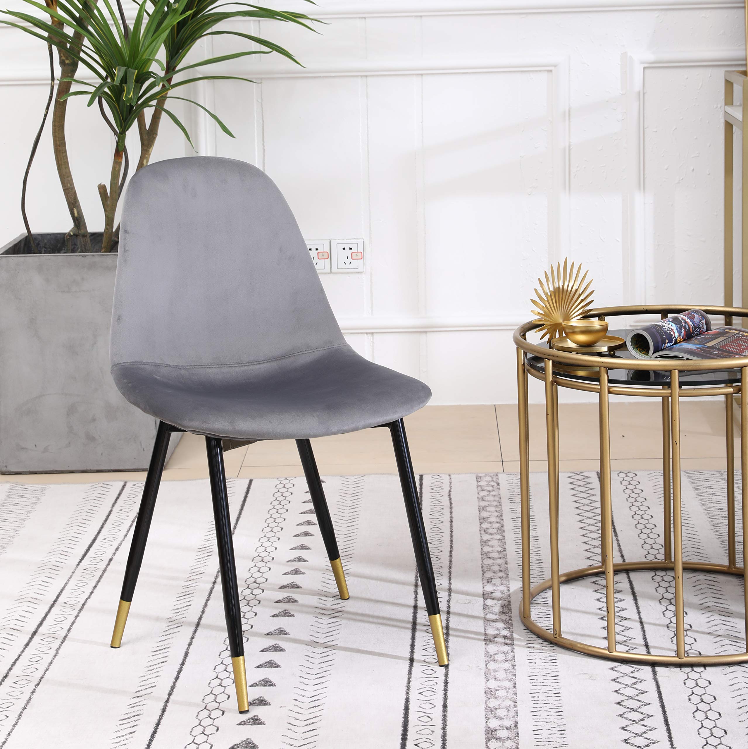 Roundhill Furniture Lassan Modern Fabric Dining Chairs Set of 4 - 22.25