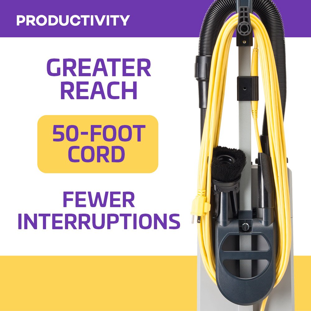 ProTeam ProForce 1500XP HEPA Vacuum Cleaner with 12 Filter Bags - Commercial Use for Offices & Carpets