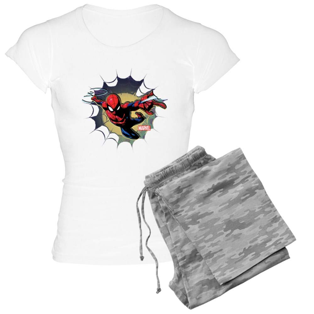 Spider-Man Web Print Women's Lightweight Pajama Set - Soft Sleepwear for Women & Girls - Perfect for Halloween, Cosplay, and Lounge Wear
