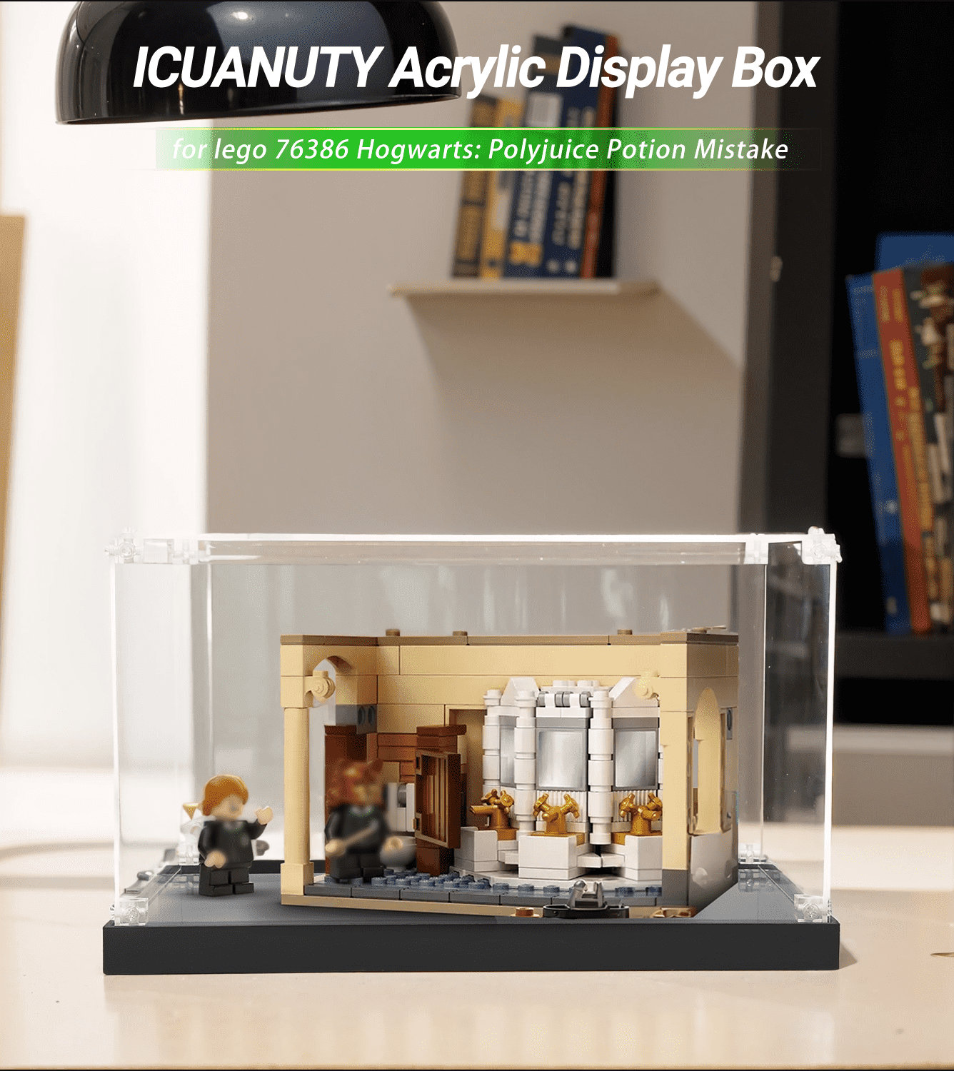 Lego Hogwarts: Polyjuice Potion Mistake 76386 Display Case - Premium Acrylic Protector for Collectible Building Sets - Perfect for Showcasing in Home, Office, or Gift Giving