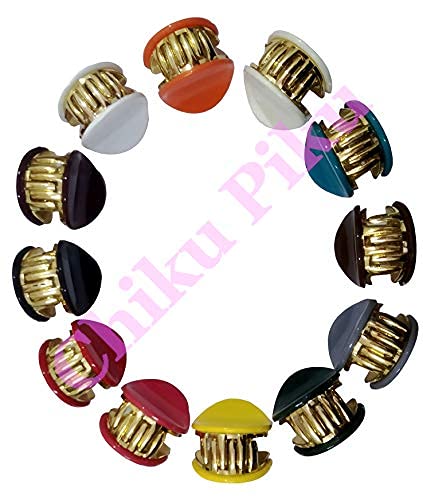 Korean Hair Clips for Girls - 3 Pack Round Plastic Hair Clutches with Storage Box, Scratch-Free Hair Accessories for School, Party & Daily Use