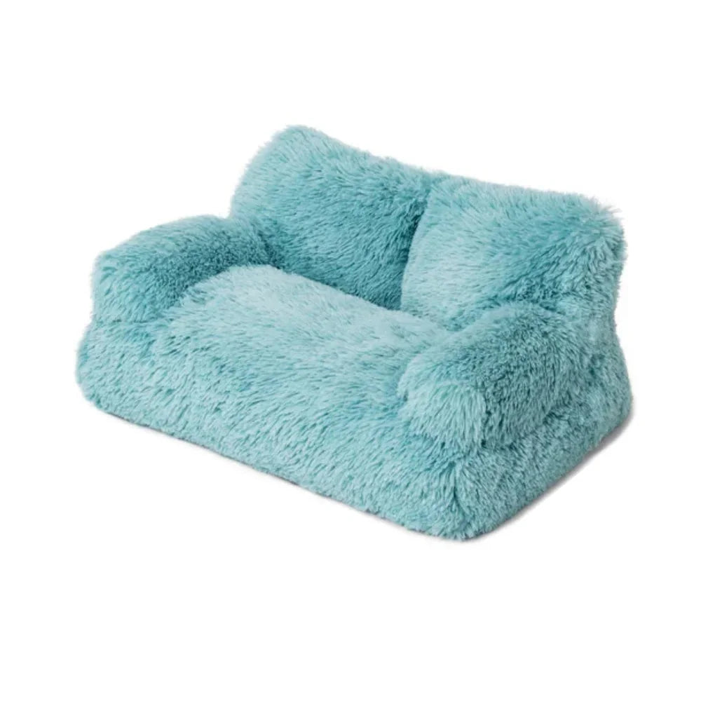 Fluffy Pet Sofa Bed for Dogs & Cats - Cozy Washable Pet Lounger for Small to Medium Pets - Perfect for Living Room, Bedroom, or Office