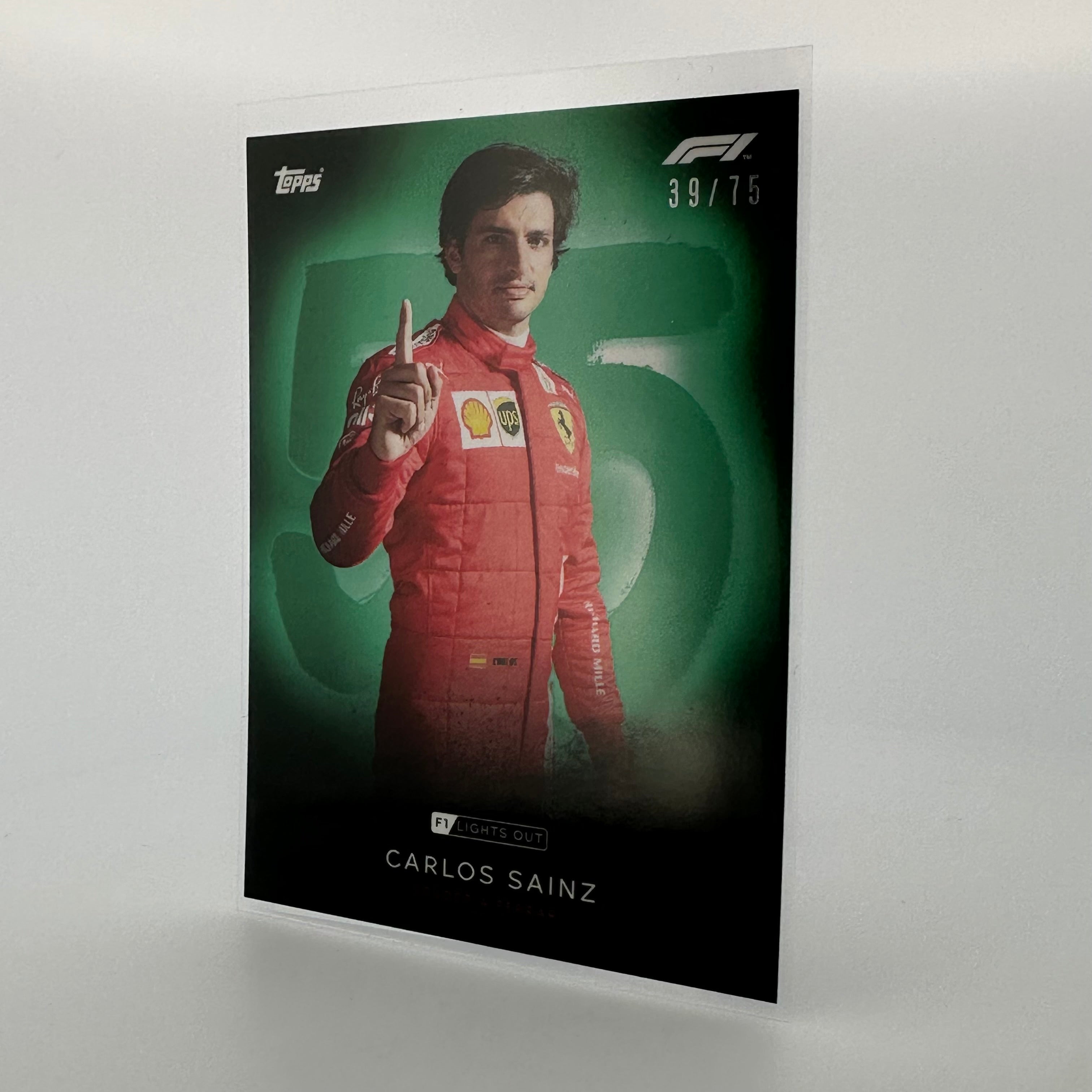 Carlos Sainz F1 Racing Driver Green Parallel Collectible Card - Perfect for F1 Fans, Sports Memorabilia Collectors, and Trading Card Enthusiasts
