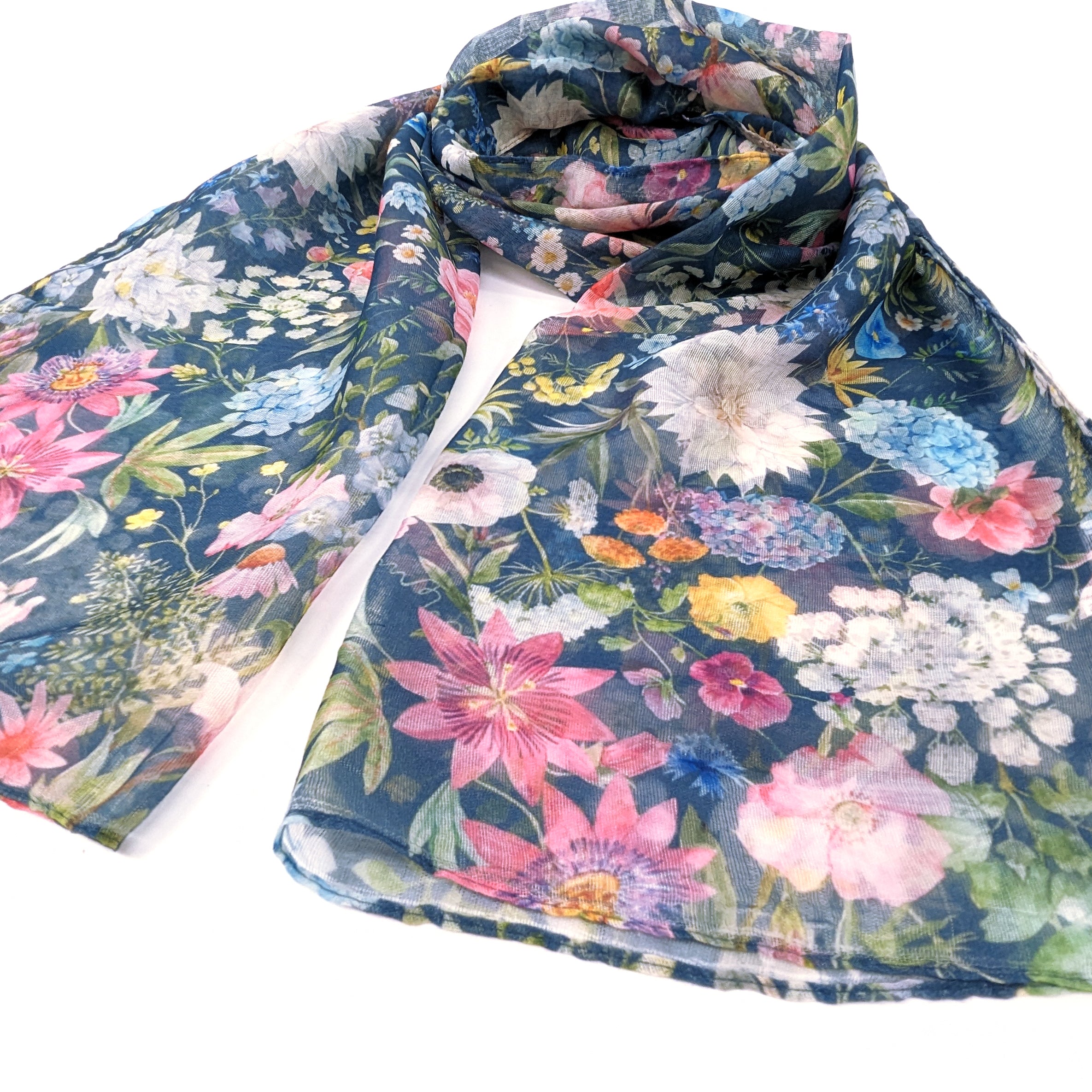 Navy Blue Spring Scarf for Women - Lightweight 50x180cm Fashion Accessory - Perfect for Office, Travel & Everyday Outfits