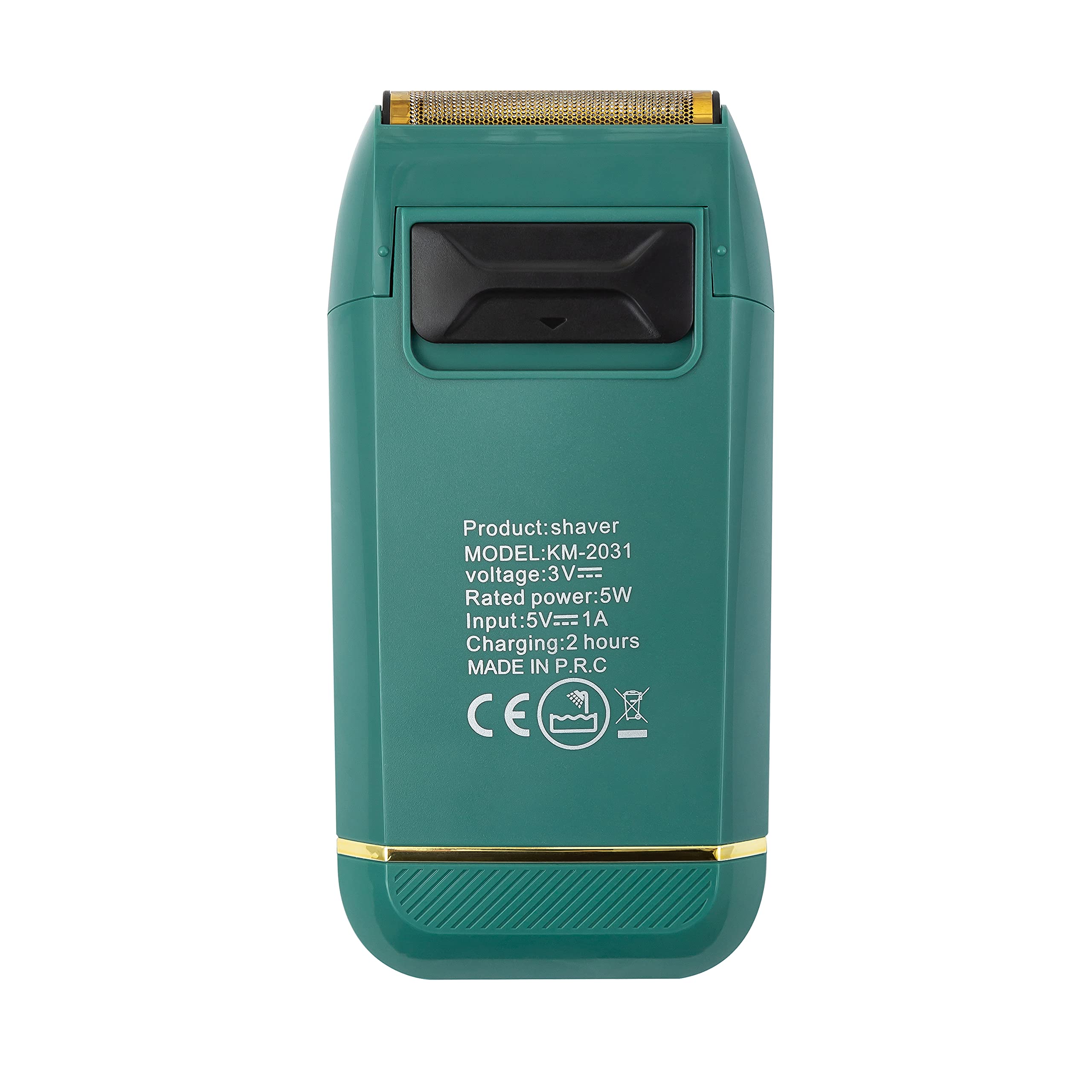 KEMEI Professional Cordless Rechargeable Electric Foil Shaver for Men - Dual Head Bald Head Shaver & Beard Trimmer - Barber Grade Hair Clipper (Green) - Perfect for Home Grooming, Travel & Salon Use