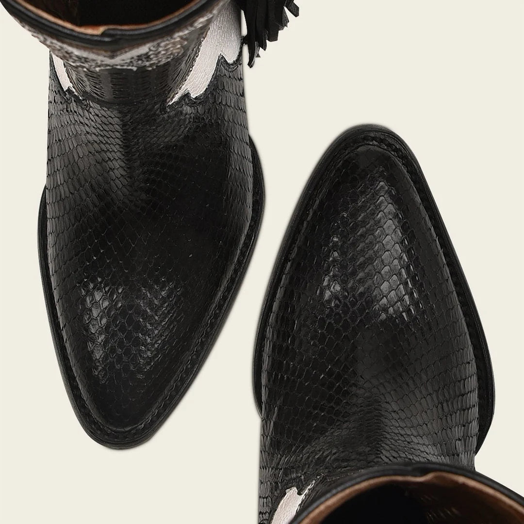 Stylish Black Western Fashion Python Skin Boots for Women - Perfect for Cowgirl Outfits & Country Dance Parties