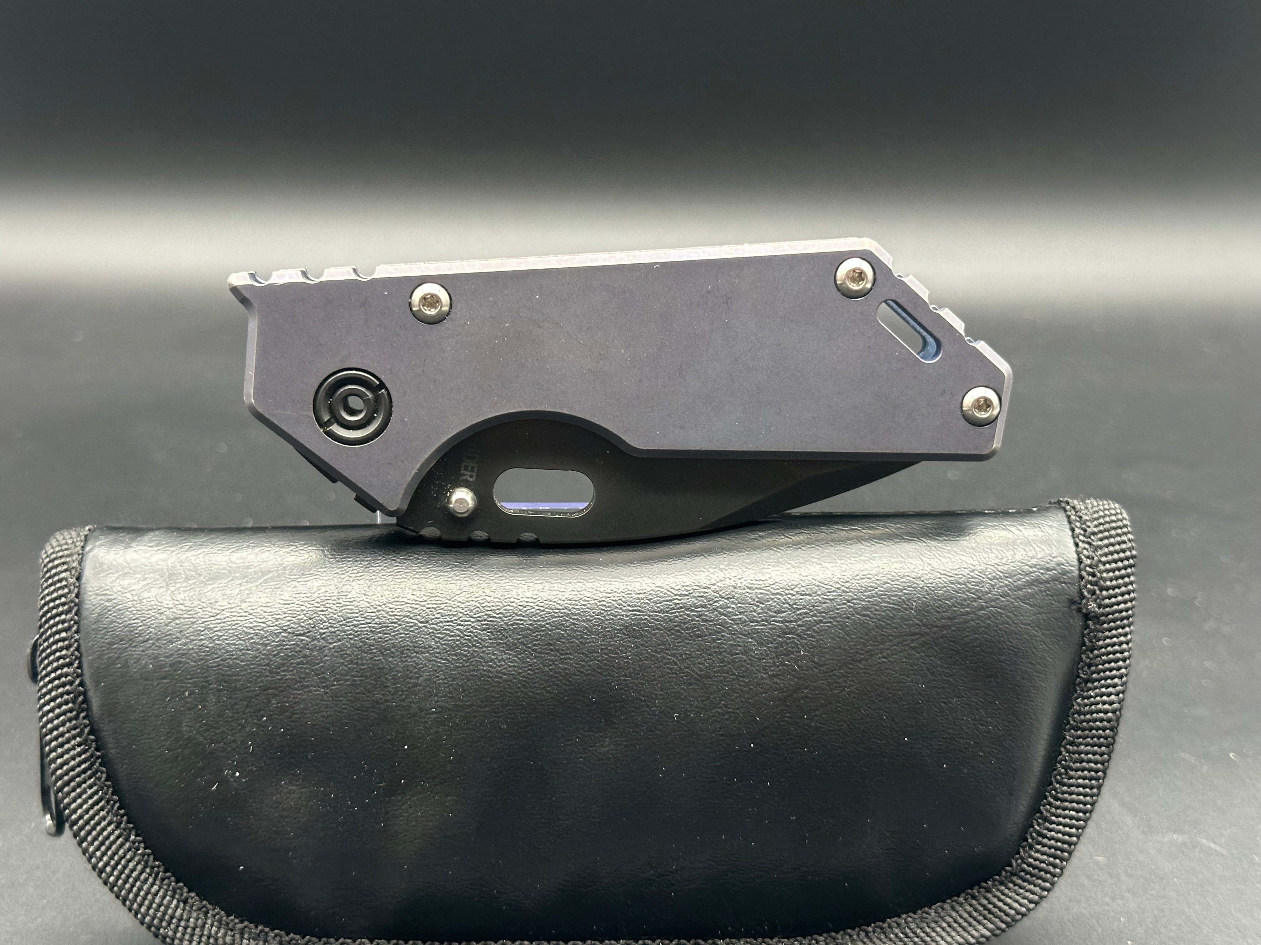 Strider .75 AR Folding Knife - Blue Titanium Handle & S45VN Steel Blade for Outdoor Survival, Camping, and Everyday Carry (EDC)