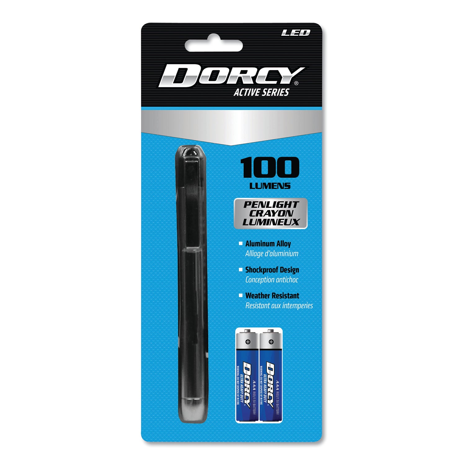 100 Lumen LED Penlight with 2 AAA Batteries Included - Silver | Bright Pocket Flashlight for Doctors, Electricians & Emergency Use