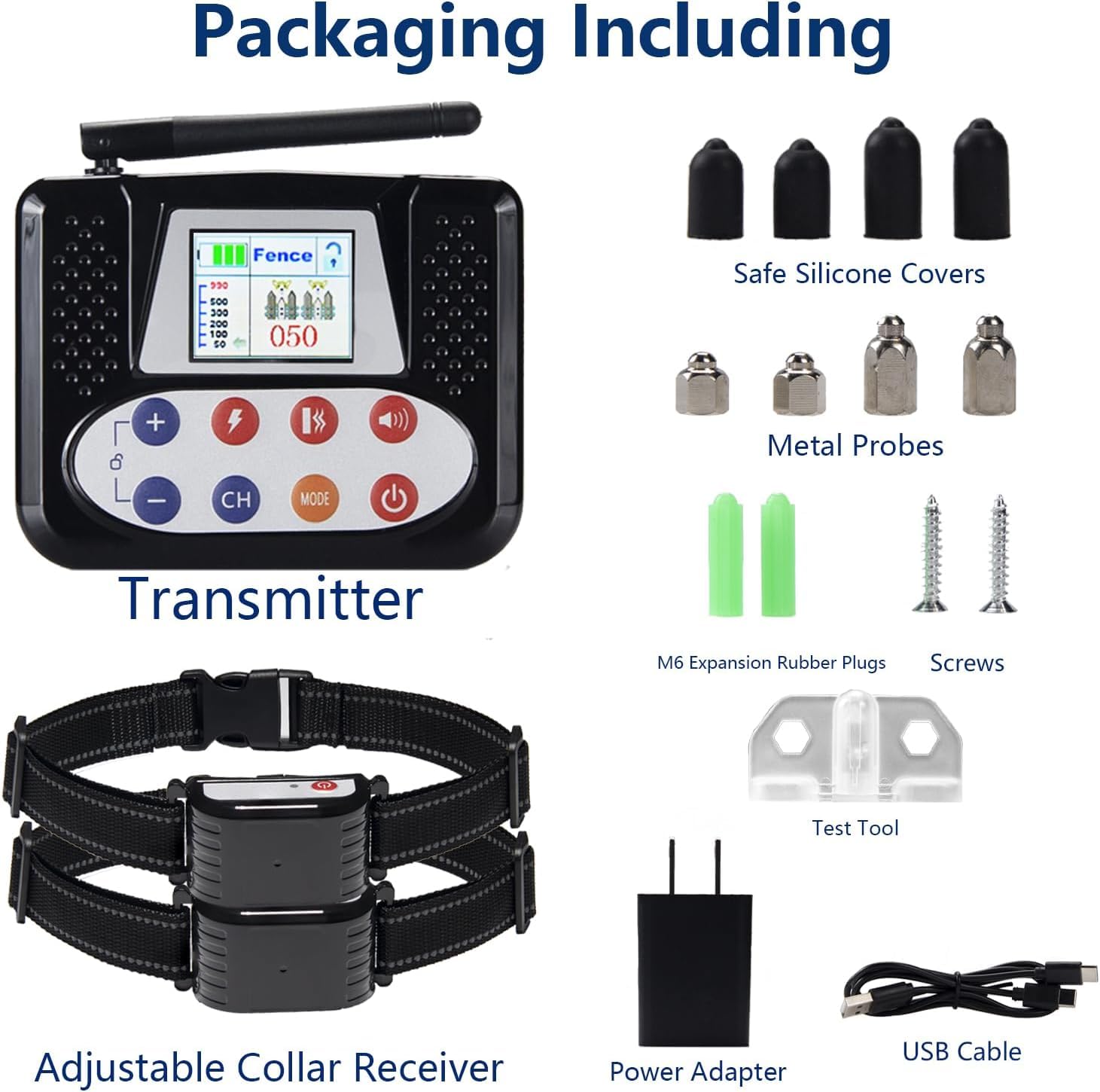 Wireless Dog Fence System for 2 Dogs with Training Collar - Rechargeable & Adjustable Range Pet Containment Solution for Large/Medium Yards, Perfect for Outdoor Training & Backyard Security