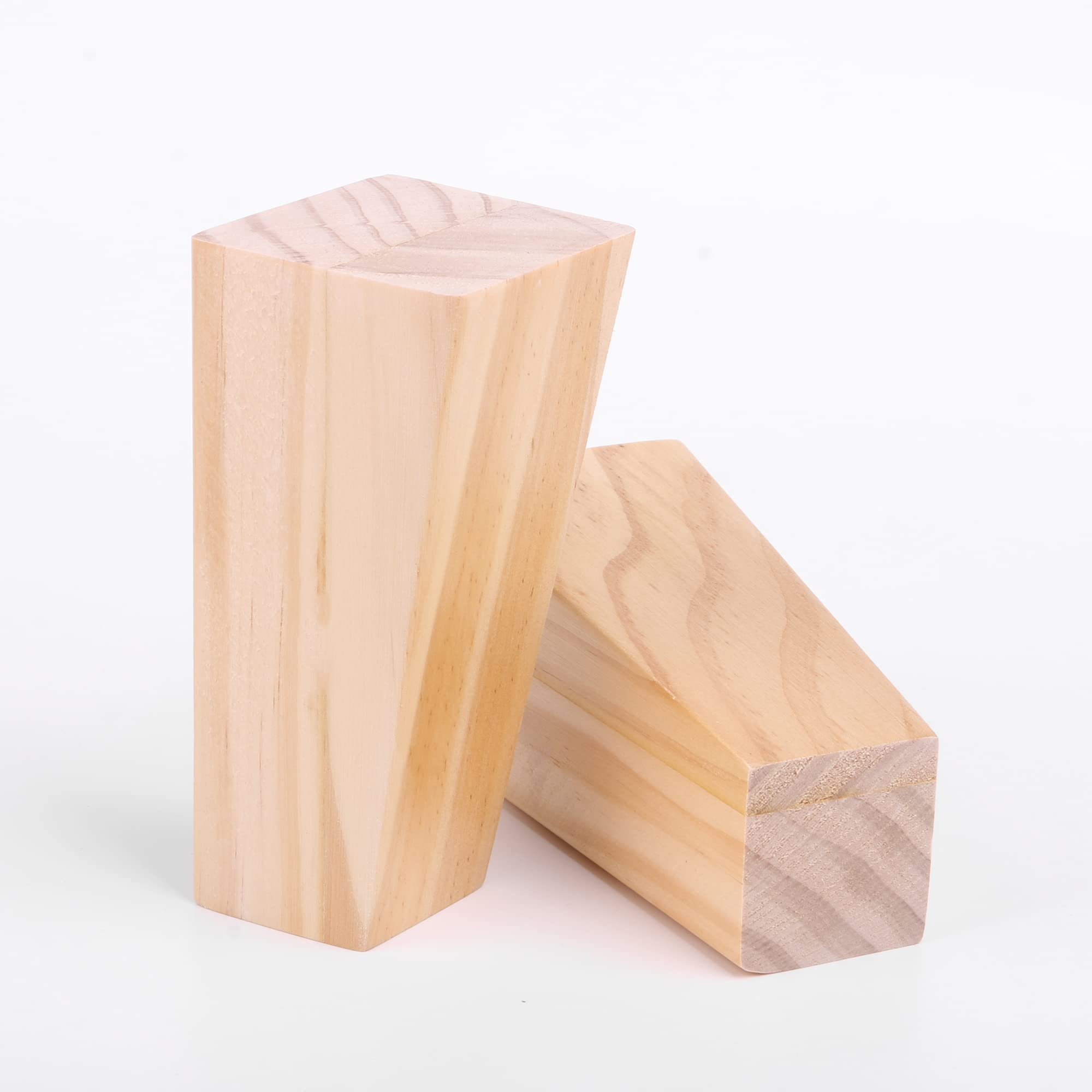 Bstinay 16PCS 6x4x12cm Wooden Tapered Square Furniture Legs with Mounting Hardware - Perfect for Sofa, Chair, Table & DIY Furniture Projects