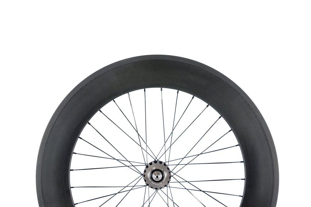 SunRise Bike Carbon Track 88mm Matte Finish Clincher Rear Wheel - Lightweight Fixed Gear Bicycle Wheel for Racing & Urban Commuting | Perfect for Track Cycling, Road Biking & Performance Training