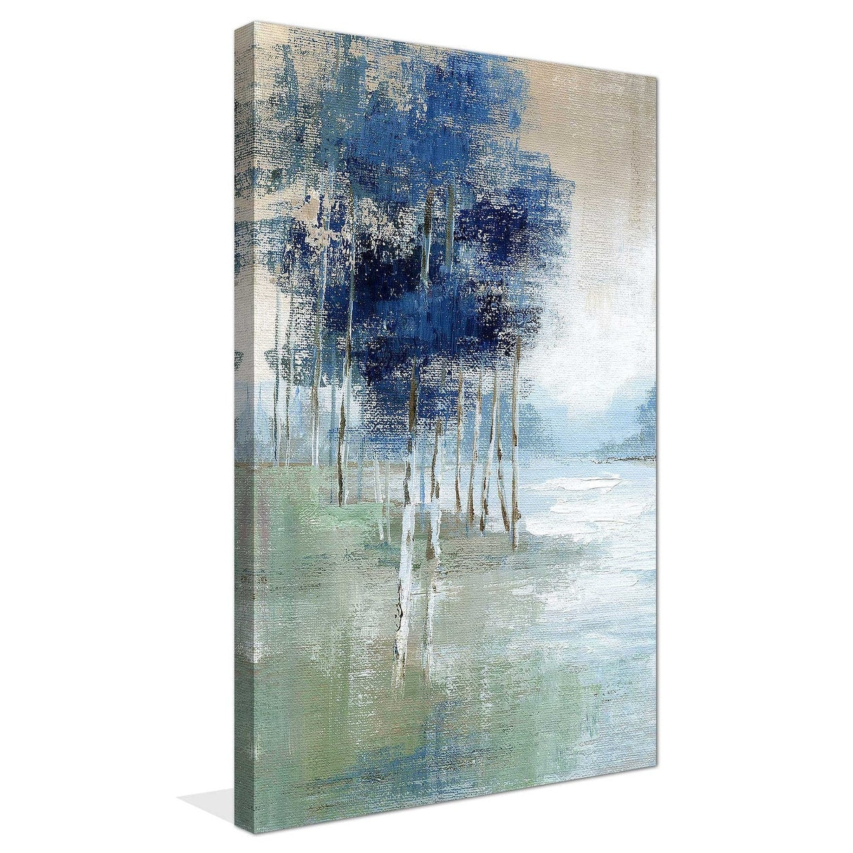 Birch River II Vertical Canvas Wall Art by Nan Print - Nature Landscape Painting for Living Room, Bedroom & Office Decor