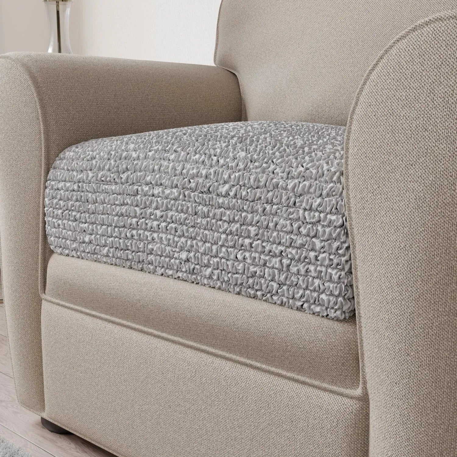 Premium Microfiber Seat Cushion Cover - Soft & Durable Sofa Chair Protector - Perfect for Living Room, Office, or Car Use