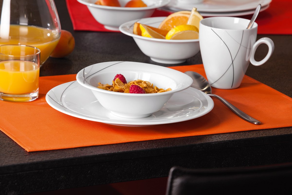 Premium Porcelain Dinnerware Set - Elegant White Crockery for 12-Piece Table Setting - Perfect for Fine Dining, Dinner Parties & Everyday Use