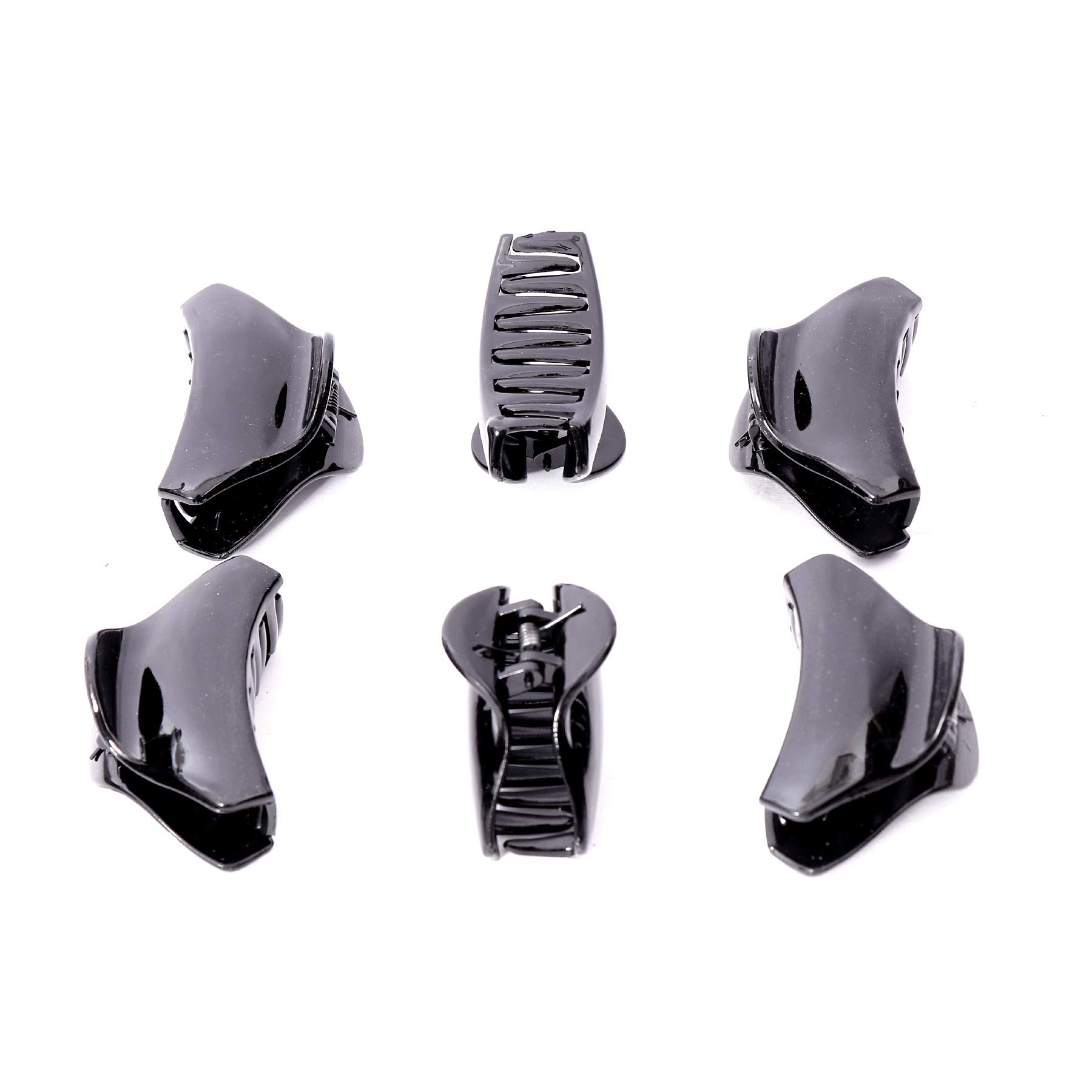 Shivarth Black Plastic Hair Clips for Women & Girls - 6 Pack Hair Accessories for School, Work, Parties & Everyday Styling