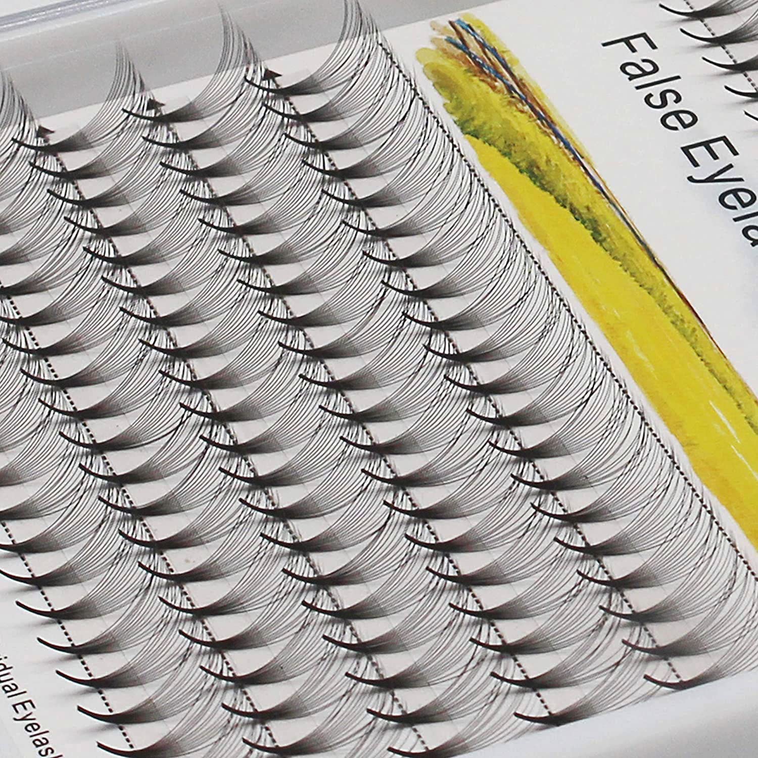 12D Russian Volume Eyelash Extensions - Large Tray D Curl Premade Volume Fans Faux Mink Lashes (12MM) for Dramatic Eye Makeup & Special Occasions