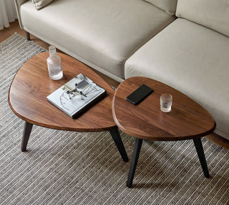 Solid Black Walnut Wood Coffee Table - Handcrafted Modern Living Room Furniture for Home Decor & Entertaining