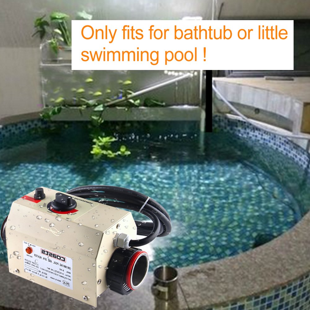 TOPCHANCES 3KW Electric Pool Heater for Swimming Pools, Spas & Hot Tubs - 220V Thermostat Control | Fast Water Heating for Year-Round Comfort
