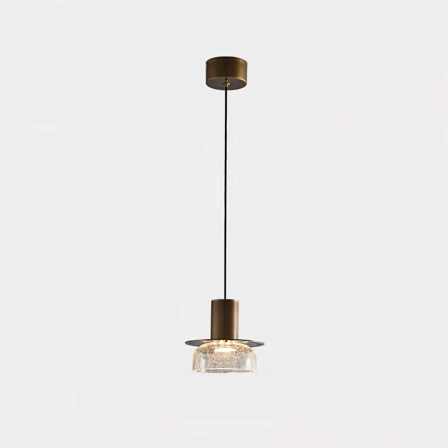 Modern Glacier Crackle Glass Pendant Light - Handcrafted Vintage Style Ceiling Lamp for Dining Room, Kitchen Island & Bedroom Lighting
