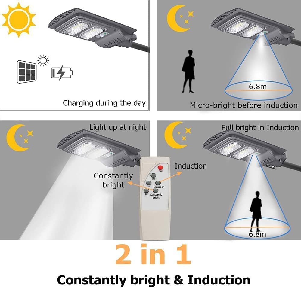 400W Solar Powered LED Outdoor Lights - Waterproof Motion Sensor Solar Wall Lamp for Garden, Yard, Street & Pathway Lighting | Weatherproof Solar Security Light for Home & Commercial Use