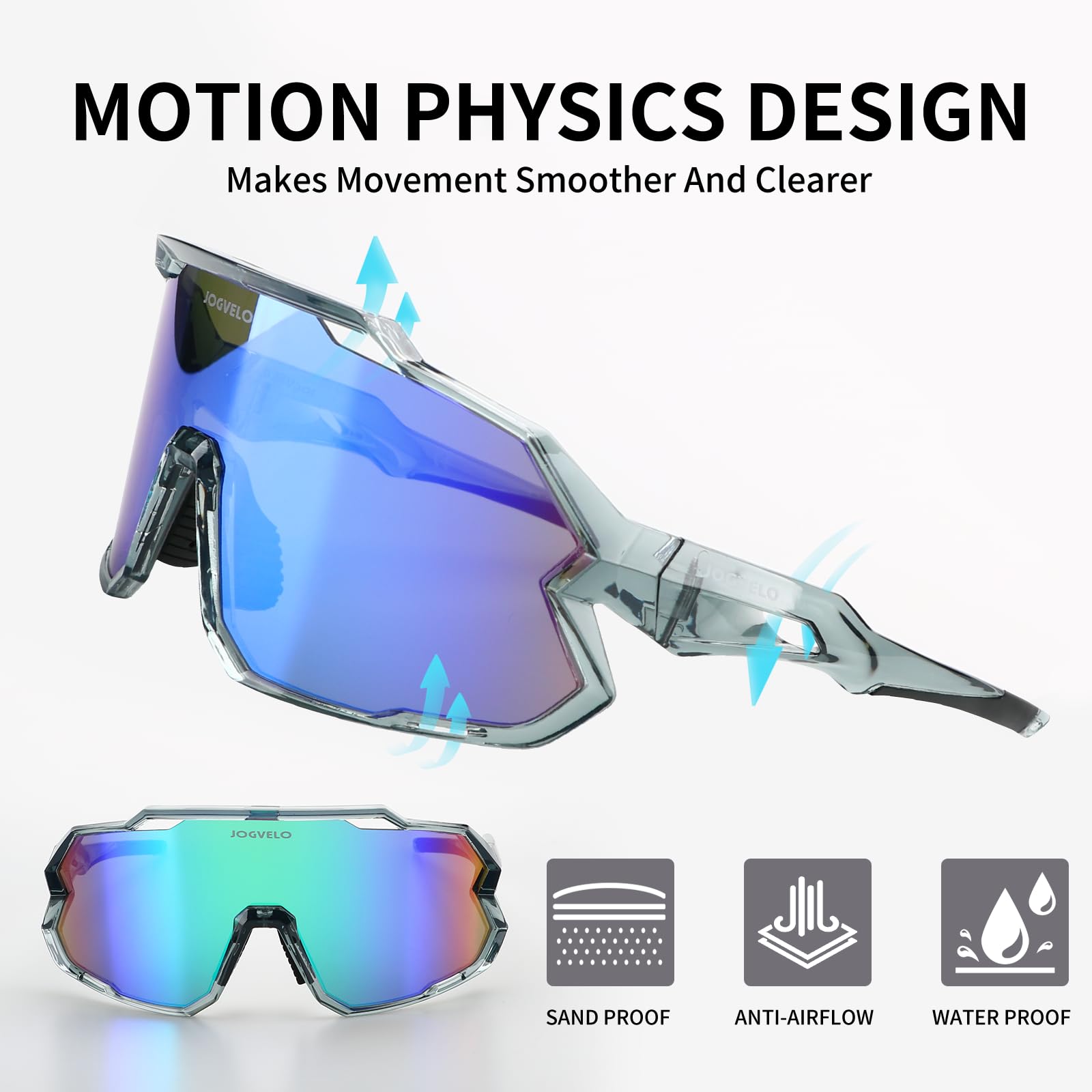 Polarized Baseball Sunglasses for Men - UV Protection Cycling Glasses with 3 Interchangeable Lenses - Perfect for Sports, Outdoor Activities & Driving