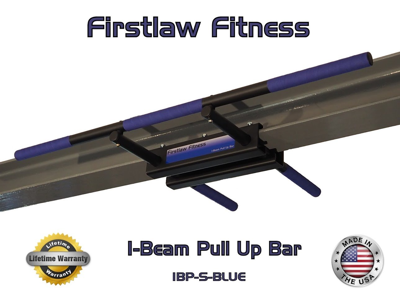 **600 LBS Weight Limit I-Beam Pull Up Bar - Heavy Duty Straight Long Bar with Grip Tape - Made in USA - Perfect for Home Gym, CrossFit & Strength Training**