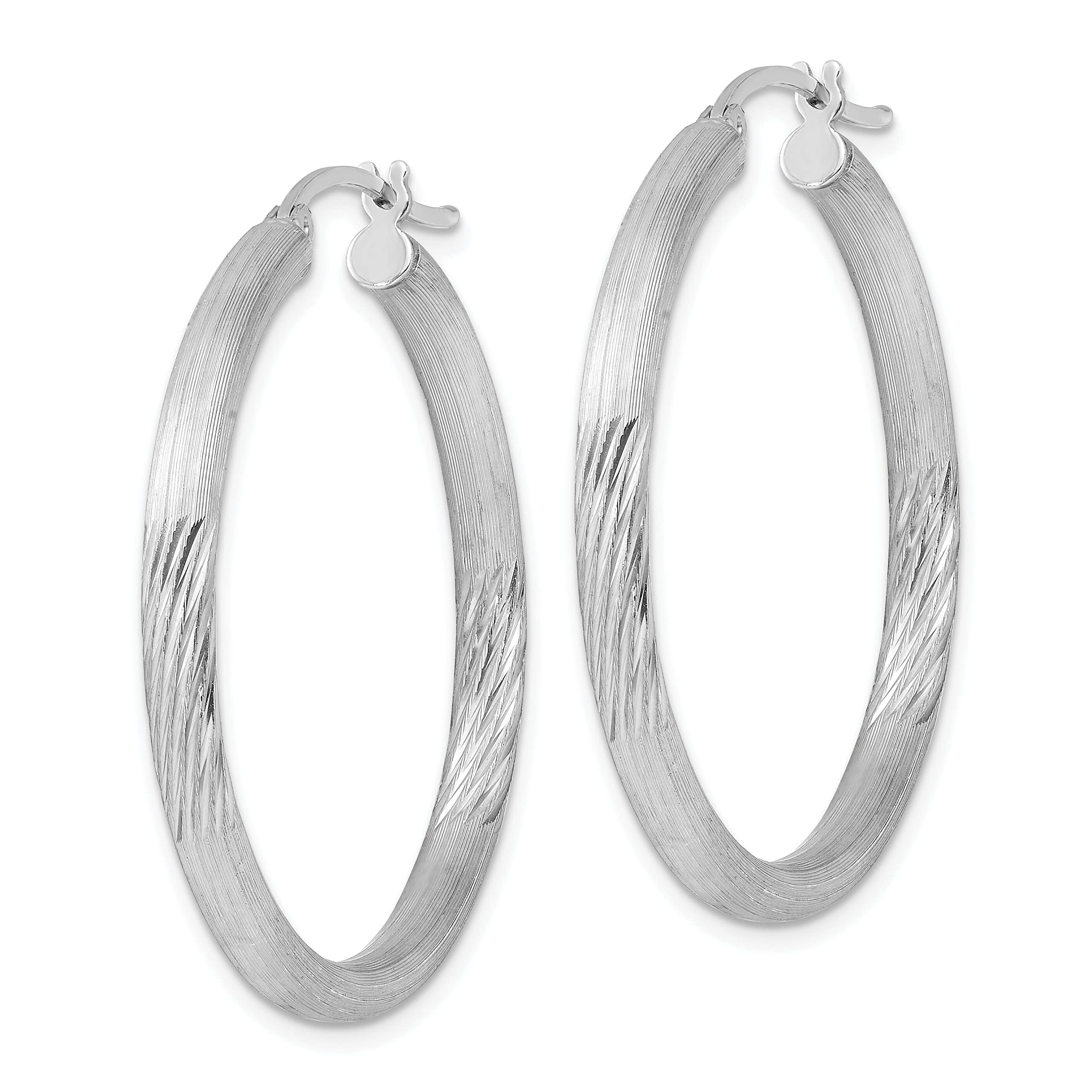 Sterling Silver Hoop Earrings 35mm - Classic Dainty Everyday Jewelry for Women | Perfect for Gifts, Parties & Casual Wear | FindingKing